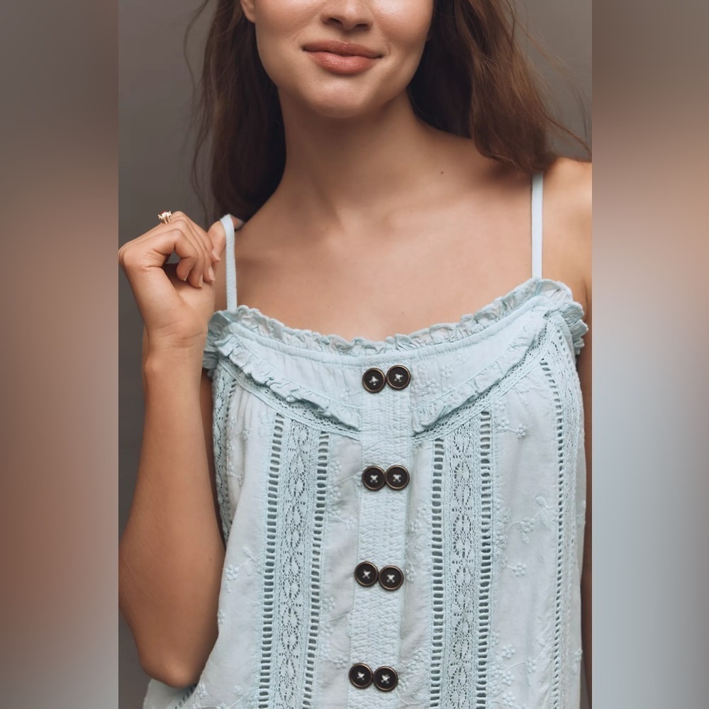 NWT! Anthropologie Pilcro Sleeveless Square-Neck Swing Mini Dress 🪀 0️⃣ - Picture 3 of 7